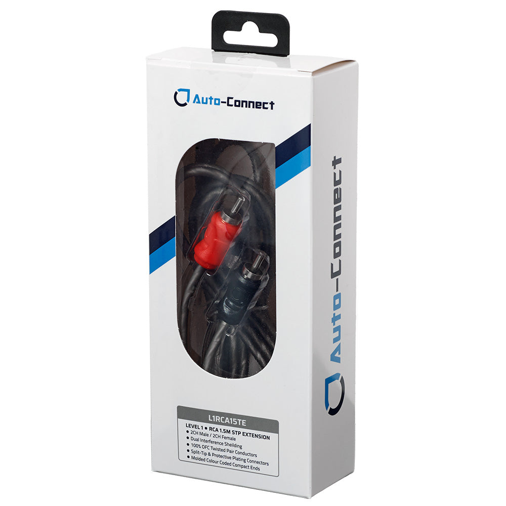 Twisted-Pair RCA Signal Cable Extension Level 1, 1.5m