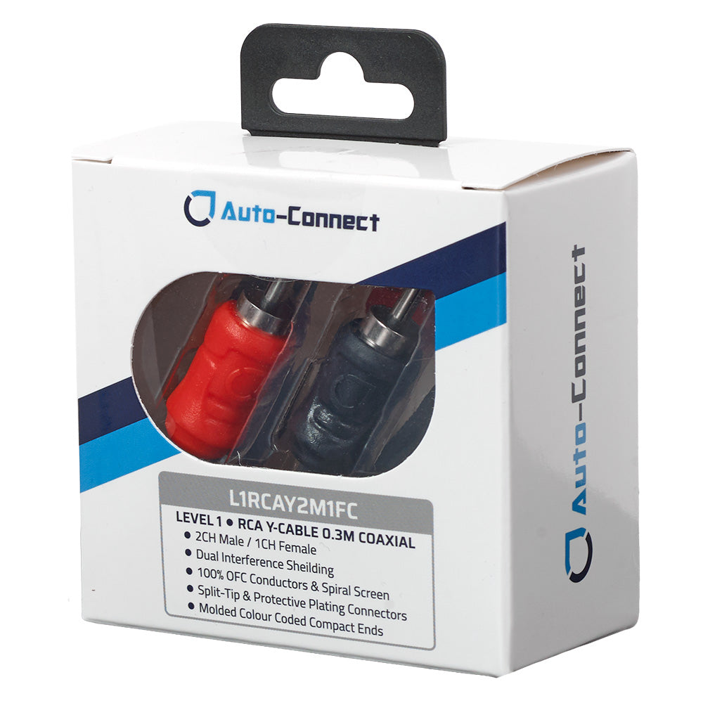 2 Male - 1 Female Coaxial RCA Splitters Level 1, 0.3m