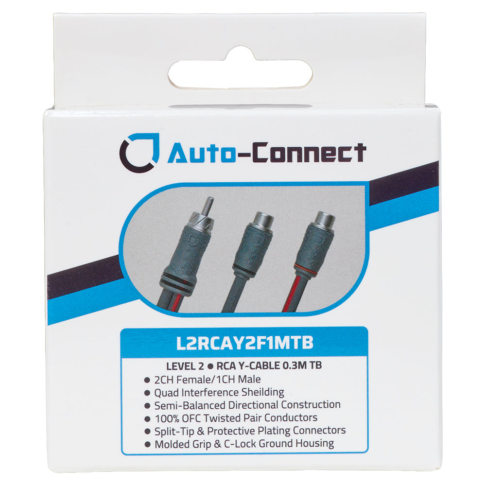 1 Male - 2 Female Quad-Shielded Directional RCA Splitter, 0.3m