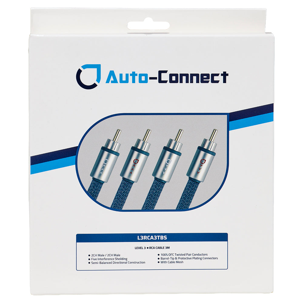 2-Channel Five-Layer Shielded Directional RCA Cable, 3m