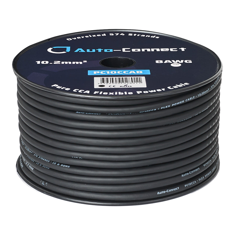 Pure CCA 10.2mm² Power Wire, black