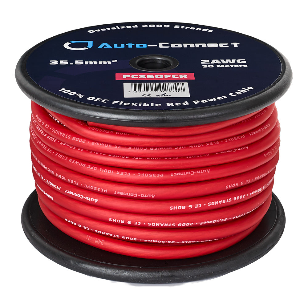 Pure OFC 35.5mm² Power Wire, red