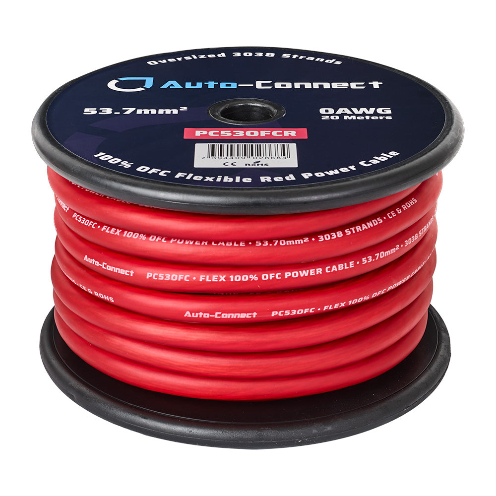Pure OFC 53.7mm² Power Wire, red