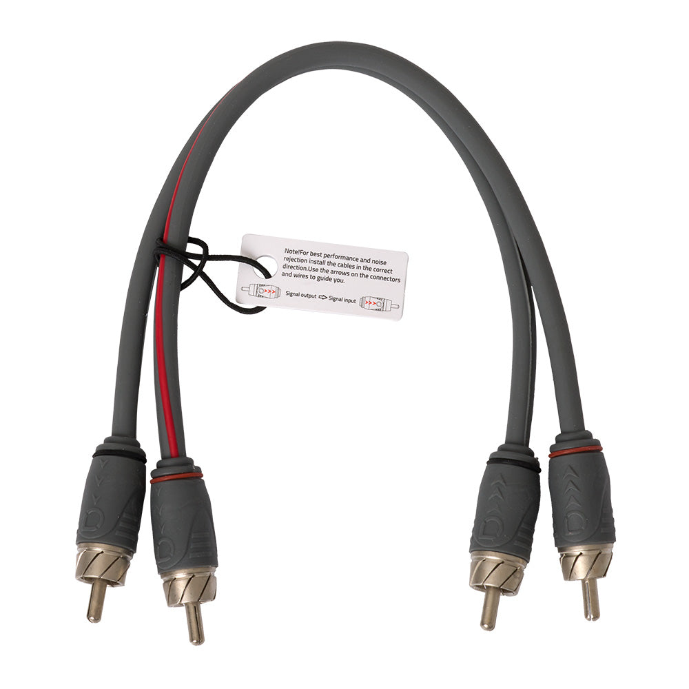Quad-Shielded Directional RCA Signal Cable, 0.25m