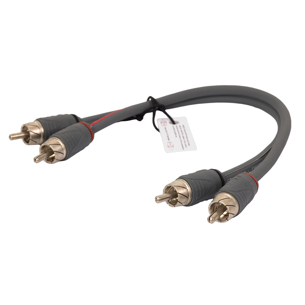 Quad-Shielded Directional RCA Signal Cable, 0.25m