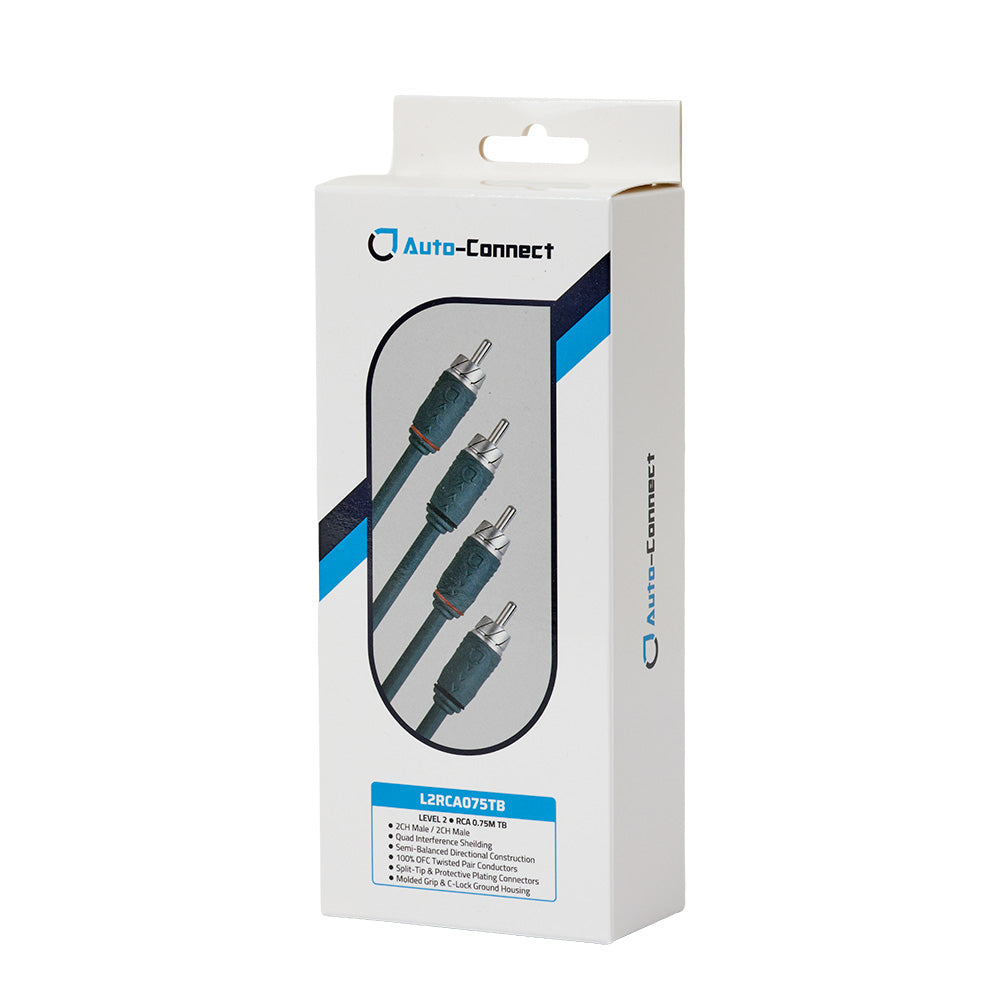 Quad-Shielded Directional RCA Signal Cable, 0.75m