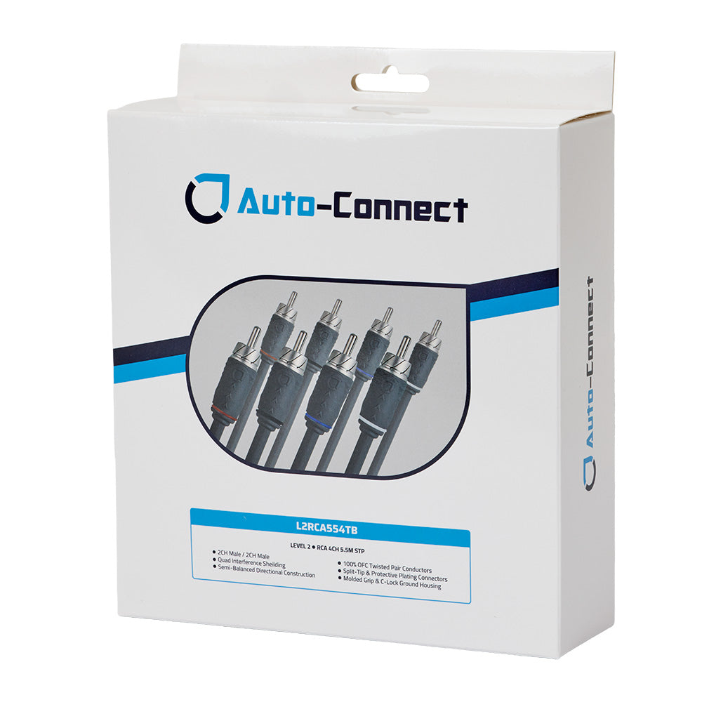 4-channel Quad-Shielded Directional RCA Signal Cable, 5.5m
