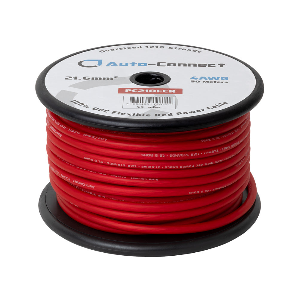 Pure OFC 21.6mm² Power Wire, red