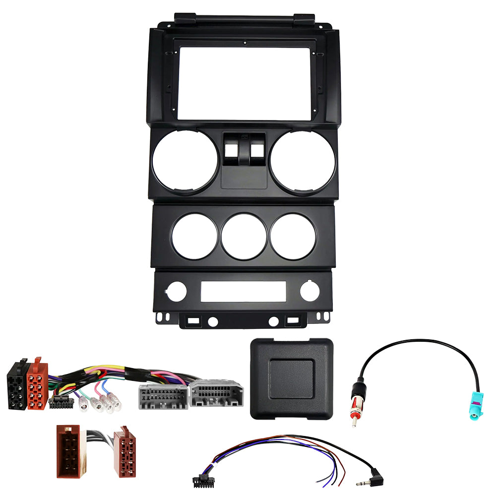 Jeep Wrangler 07-10 9 inch Head Unit Installation Kit, 2-door