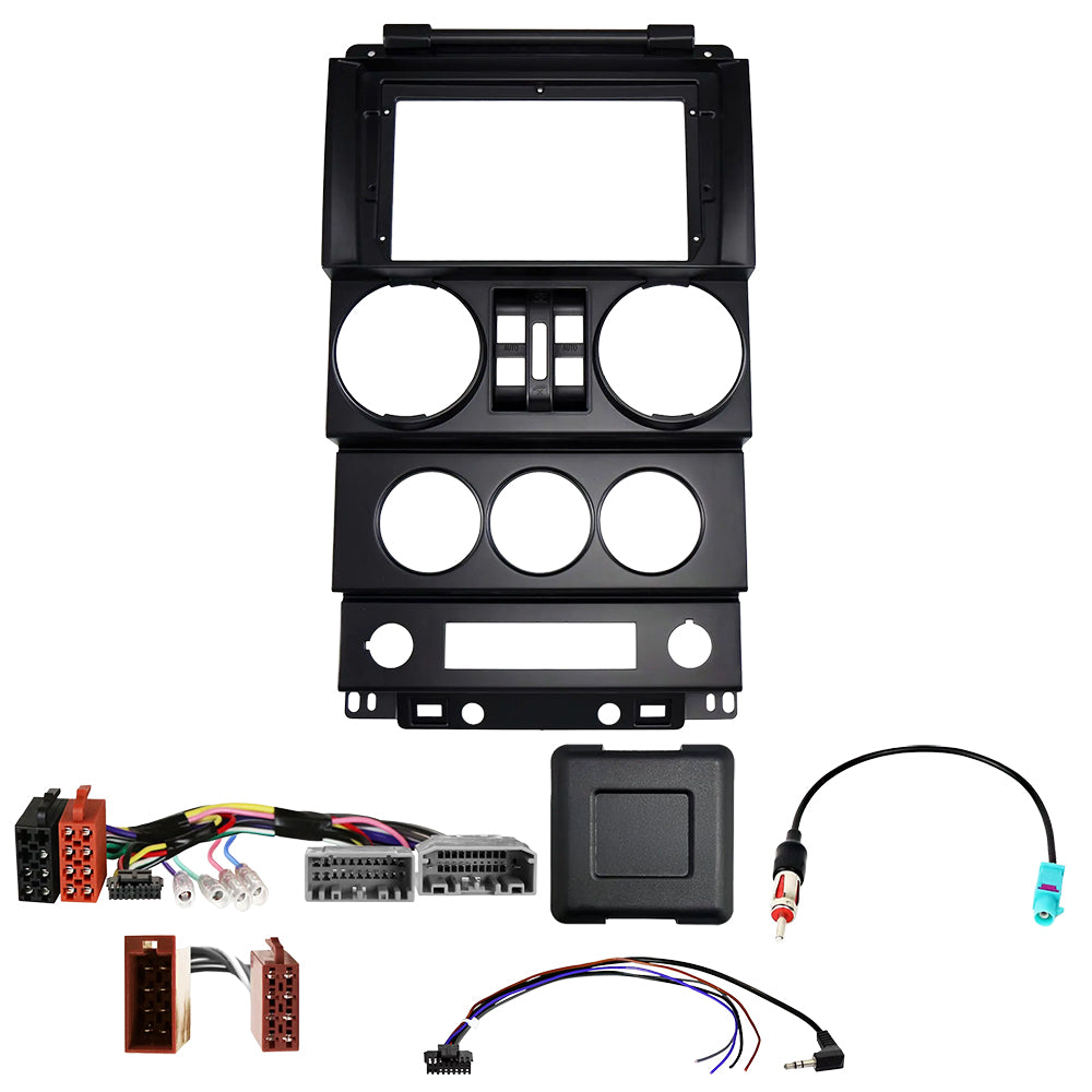 Jeep Wrangler 07-10 9 inch Head Unit Installation Kit, 4-door