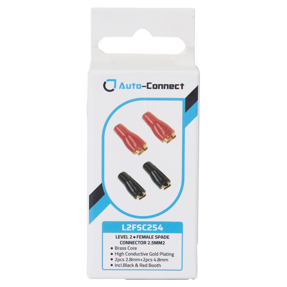 Female Spade Terminal Kit 2.5 mm², red/black