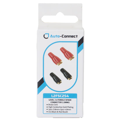 Female Spade Terminal Kit 2.5 mm², red/black