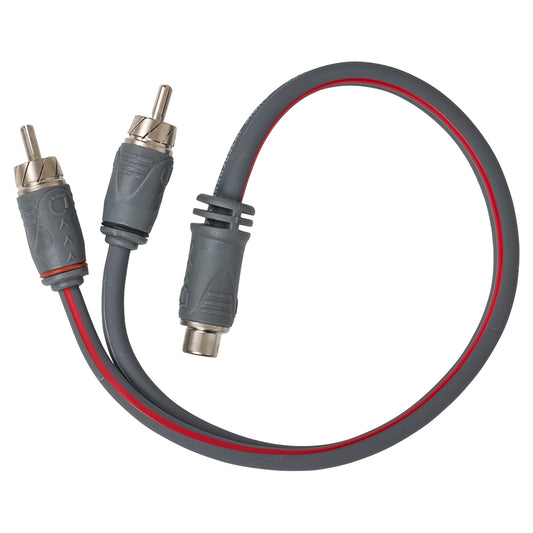 1 Female - 2 Male Quad-Shielded Directional RCA Splitter, 0.3m