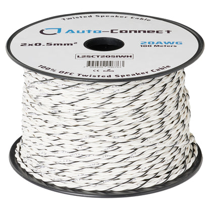 Twisted Speaker Wire 2x0.5 mm², white