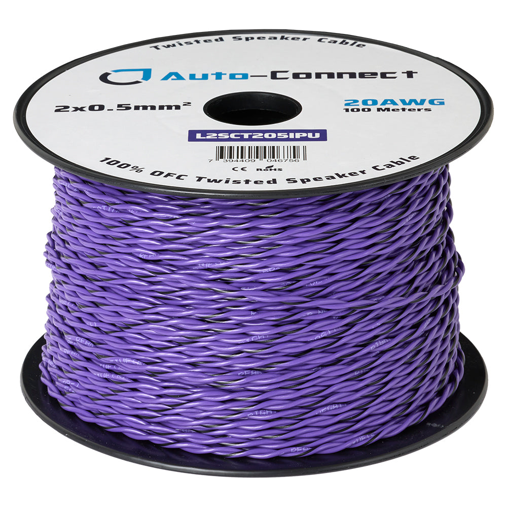 Twisted Speaker Wire 2x0.5 mm², purple