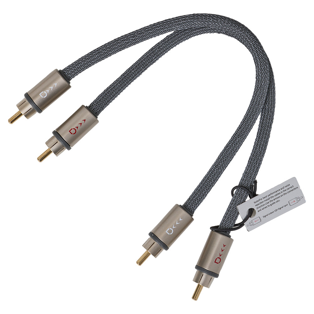 2-Channel Five-Layer Shielded Directional RCA Cable, 0.25m
