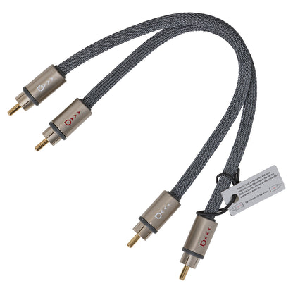 2-Channel Five-Layer Shielded Directional RCA Cable, 0.25m