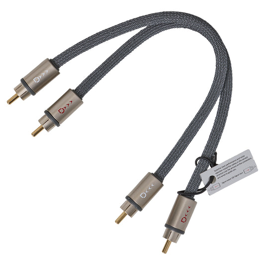 2-Channel Five-Layer Shielded Directional RCA Cable, 0.25m