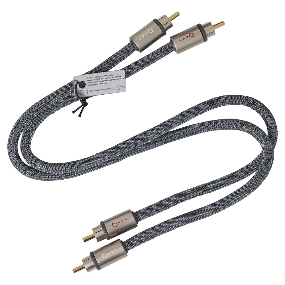 2-Channel Five-Layer Shielded Directional RCA Cable, 0.5m