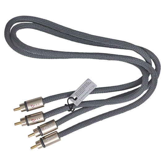 2-Channel Five-Layer Shielded Directional RCA Cable, 0.75m