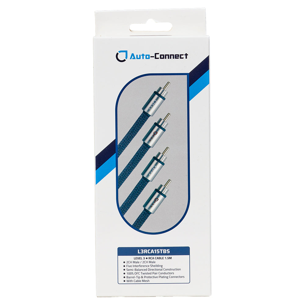 2-Channel Five-Layer Shielded Directional RCA Cable, 1.5m