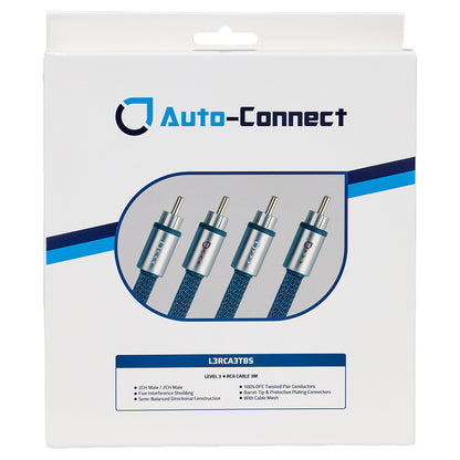 2-Channel Five-Layer Shielded Directional RCA Cable, 3m