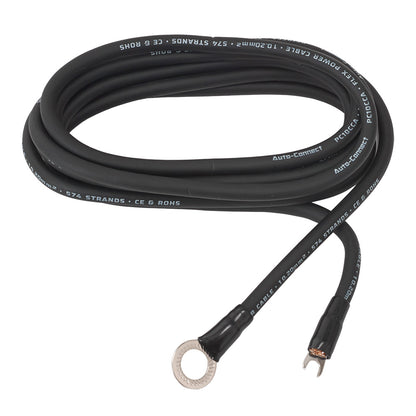 Terminated Power Wire 10mm² CCA, black, 2.5m