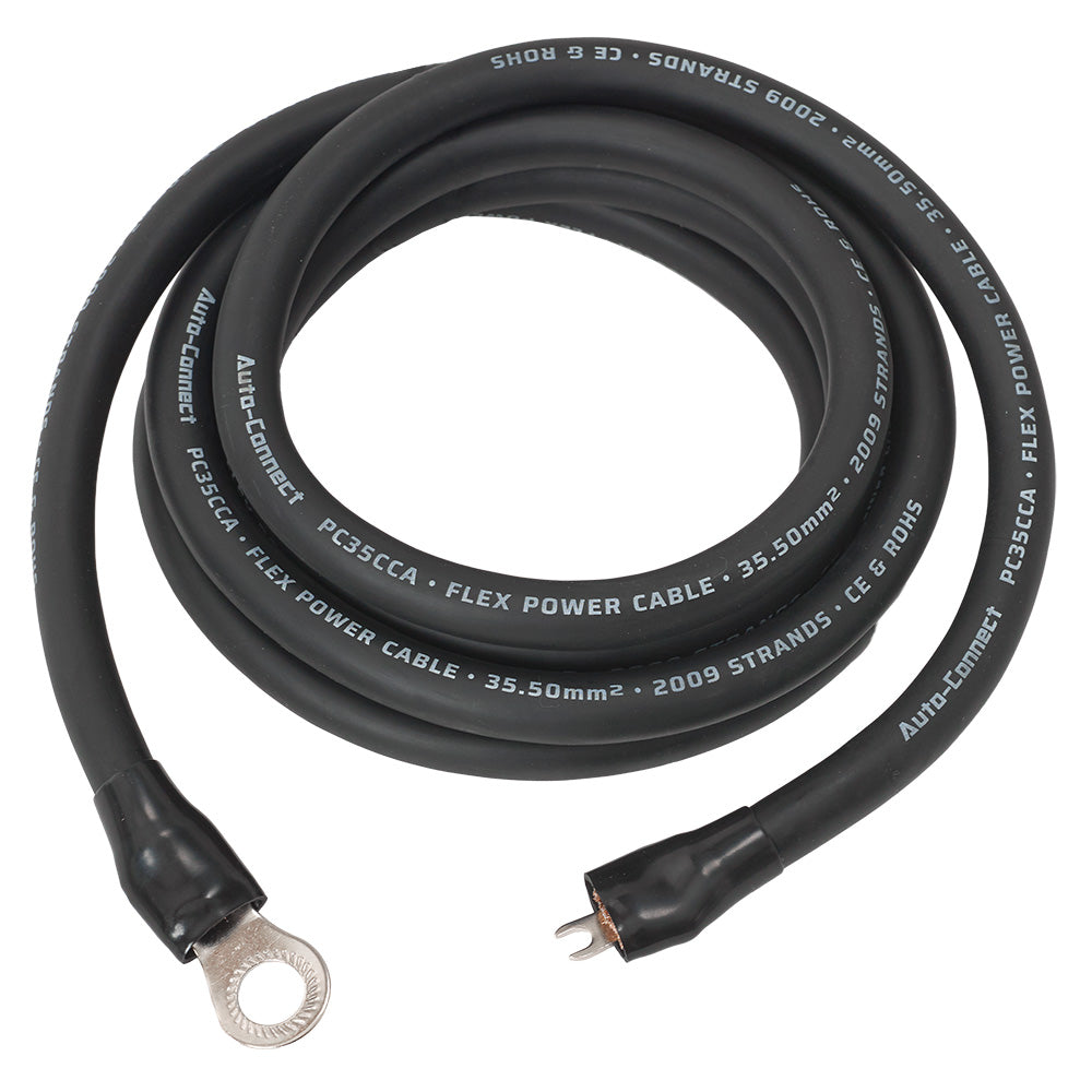 Terminated Power Wire 35mm² CCA, black, 2.5m