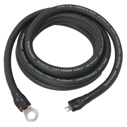 Terminated Power Wire 35mm² CCA, black, 2.5m