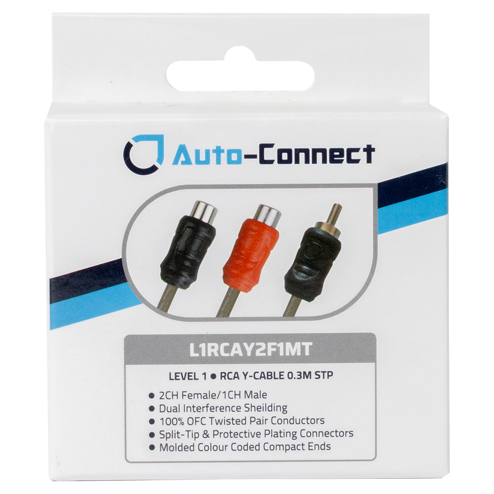 2 Female - 1 Male Twisted-Pair RCA Splitters Level 1, 0.3m