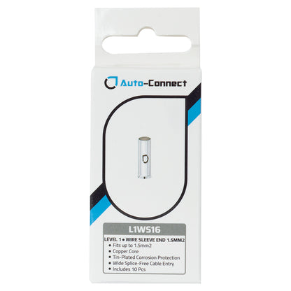 Copper Wire Ferrules 1.5 mm² / 16 AWG, 10pcs