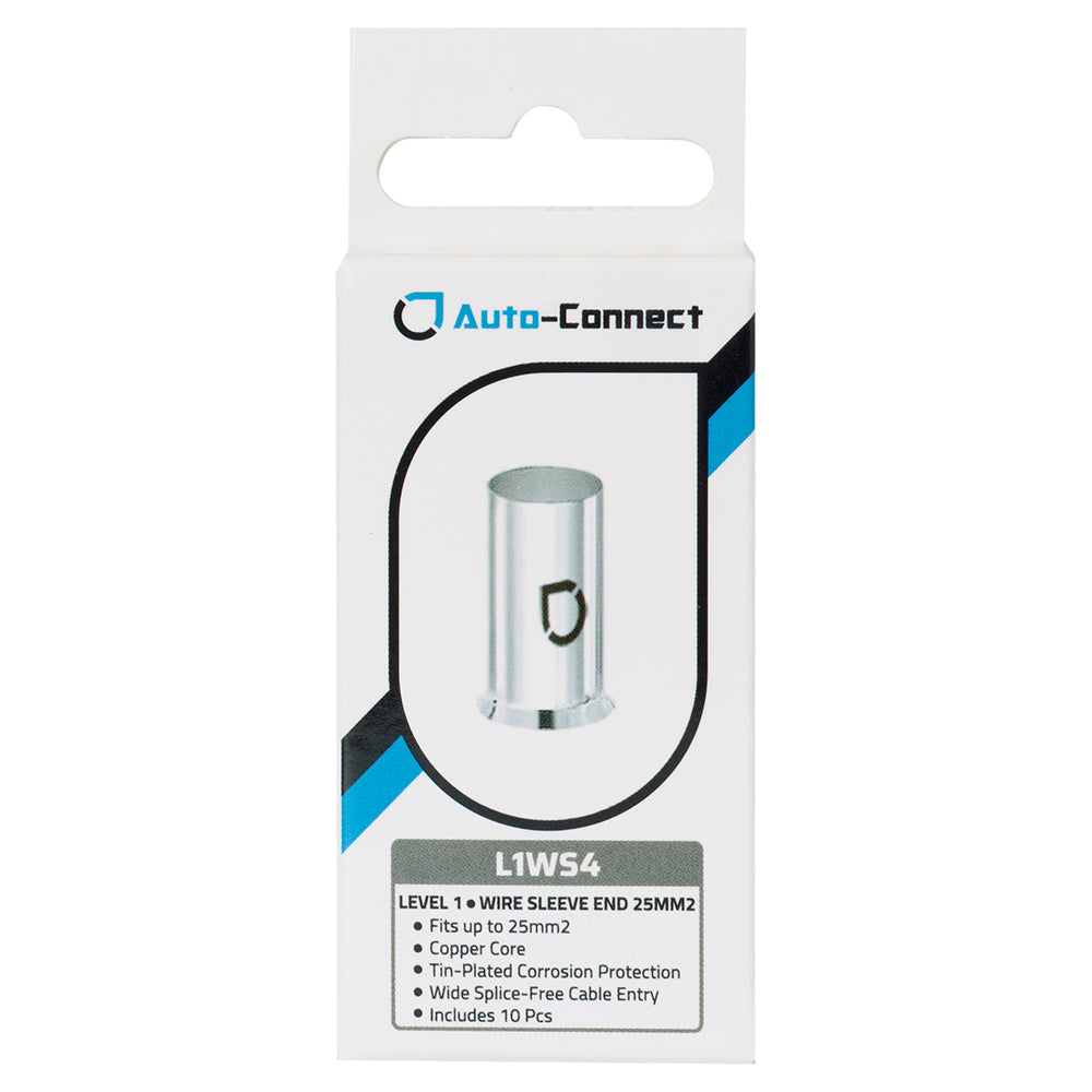 Copper Wire Ferrules 25 mm² / 4 AWG, 10pcs