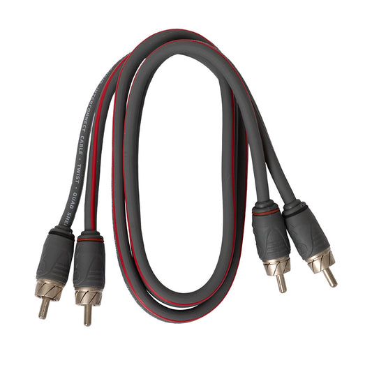 Quad-Shielded Directional RCA Signal Cable, 0.75m