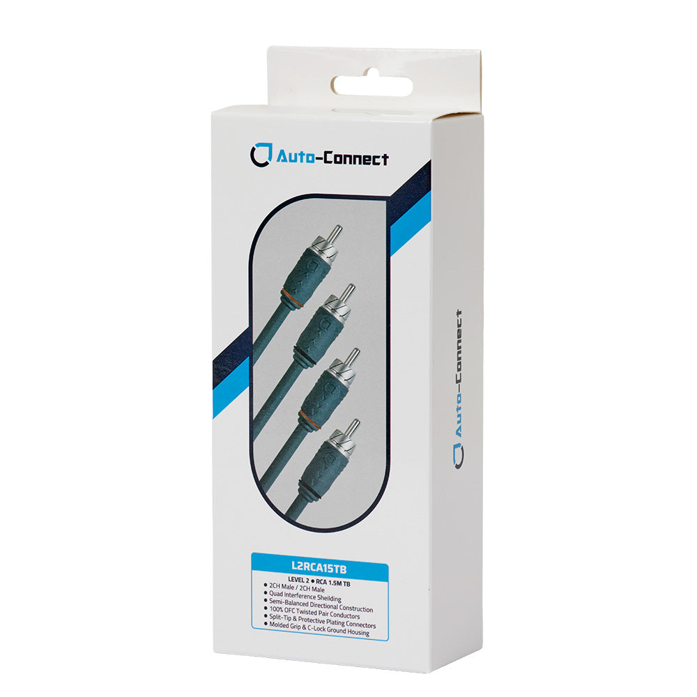 Quad-Shielded Directional RCA Signal Cable, 1.5m