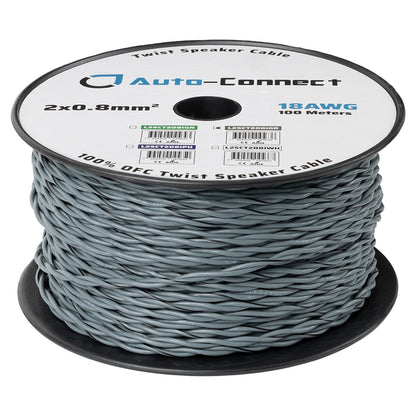 Twisted Speaker Wire 2x0.8mm², gray