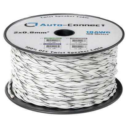 Twisted Speaker Wire 2x0.8mm², white