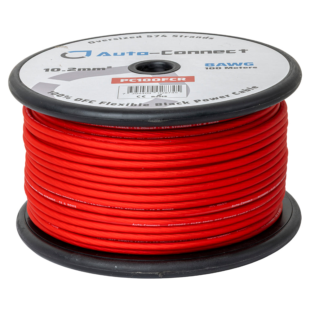 Pure OFC 10.2mm² Power Wire, red