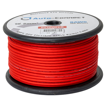 Pure OFC 10.2mm² Power Wire, red
